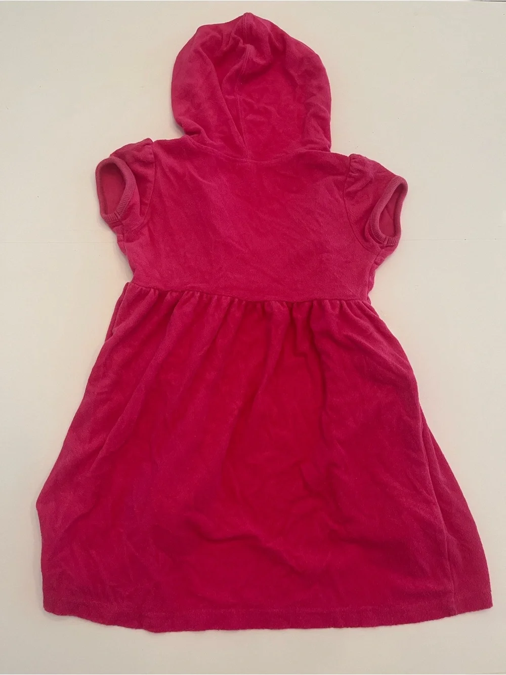 Gymboree Bright Pink Hooded Zip Coverup Dress Size 5-6